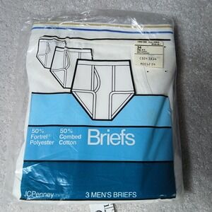 Towncraft Gold/Blue Striped Underwear Men Brief  34 Sealed NOS JcPenny 3pk